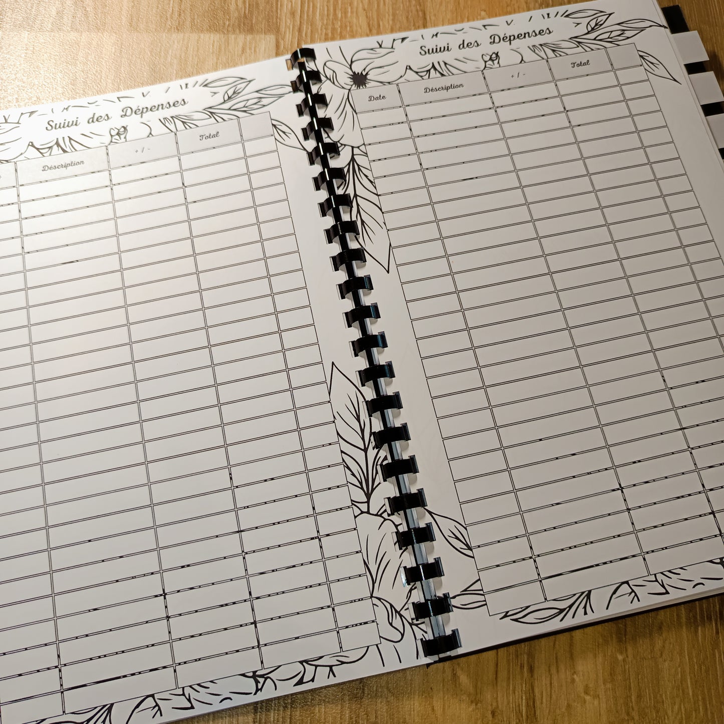 Budget 12 mois Feuilles Noir