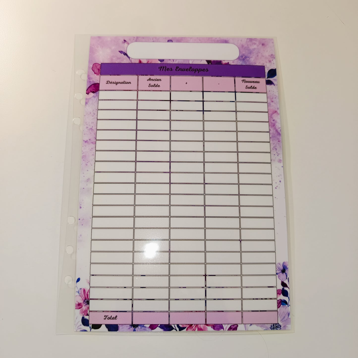 Fiches A5 Plastifiées Violet