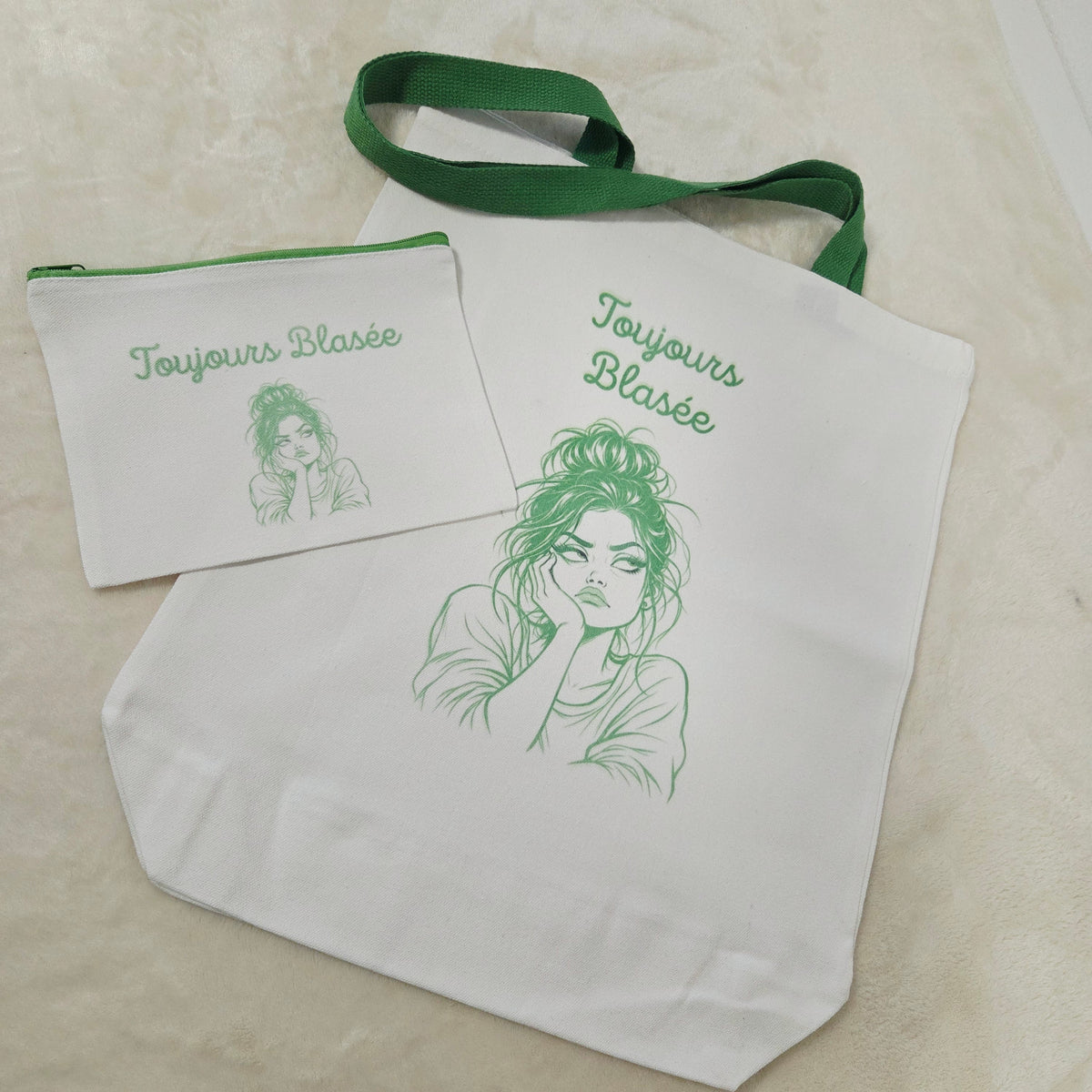 Ensemble Tote Bag et Pochette Toujours Blasée