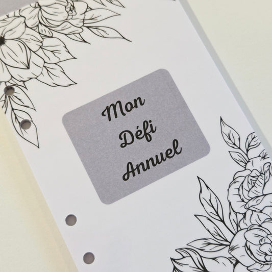 Défi Annuel A6 Feuilles Noir