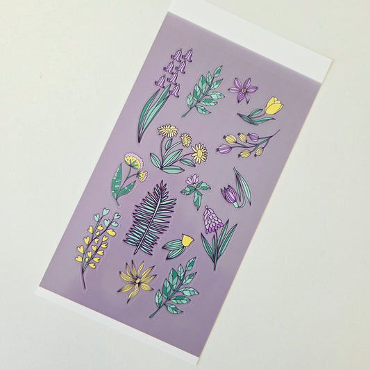 Planche Stickers Murmures de Fleurs