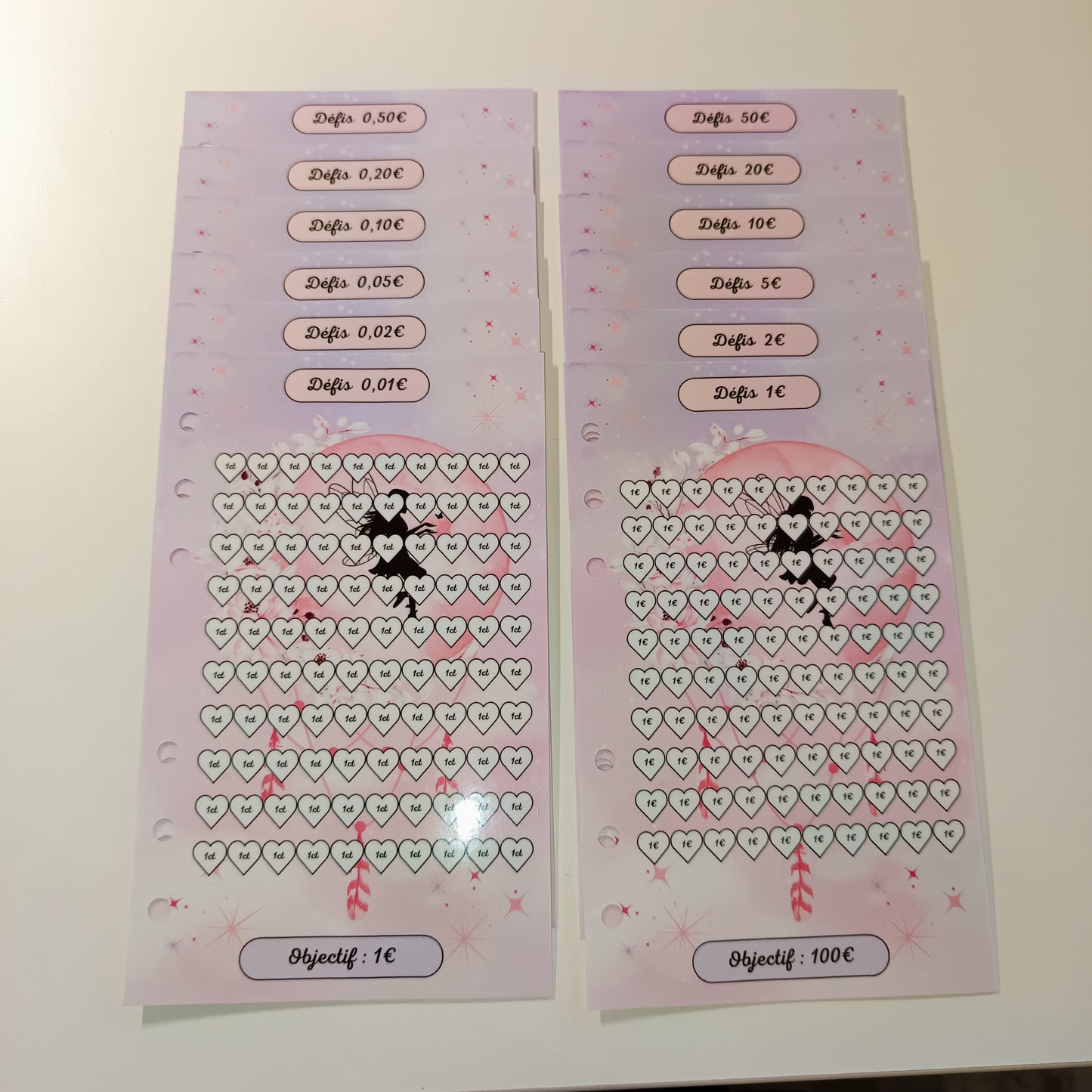 Fiches Défi € A6 Rêves